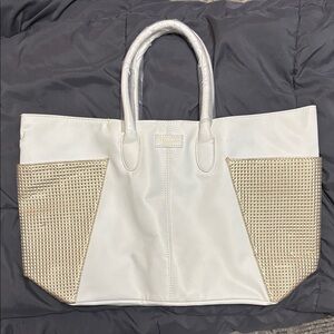 JIMMY CHOO PARFUMS Elegant White and Gold Women's Tote Bag NWOT